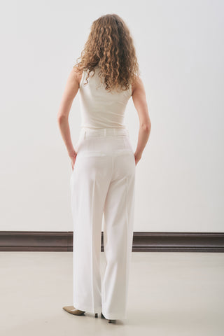 Classic Pleated Trousers Ecru