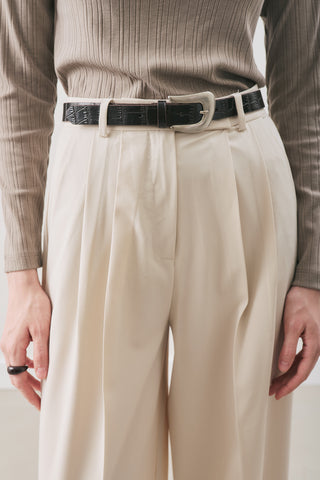 Classic Pleated Trousers Beige
