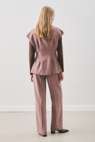 Flowing Tencel Belted Vest Dusty Rose