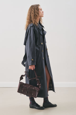 Zurich Oversized Trench Coat Navy Blue