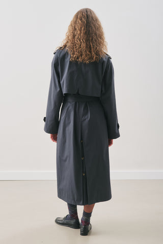 Zurich Oversized Trench Coat Navy Blue