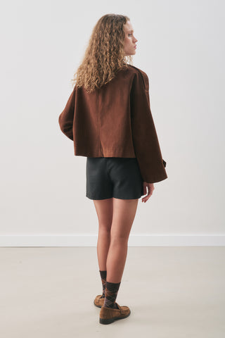 Suede Trench Jacket Brown
