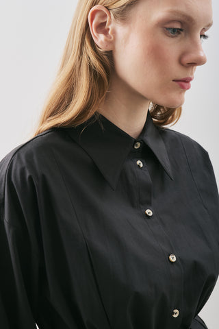 Panelled Design Shirt Black