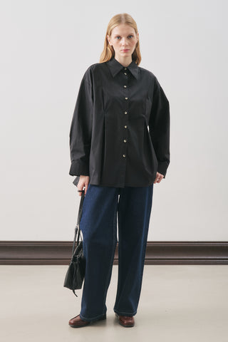Panelled Design Shirt Black