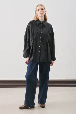 Panelled Design Shirt Black