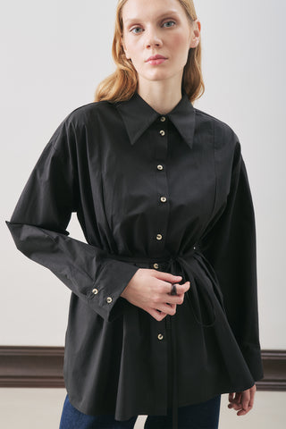 Panelled Design Shirt Black