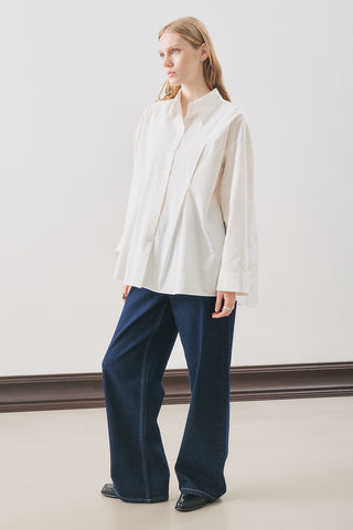 Panelled Design Shirt Ecru