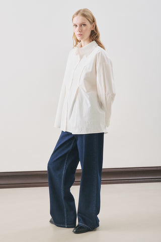 Panelled Design Shirt Ecru