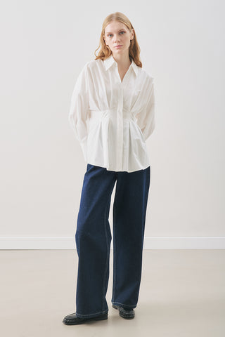 Pleated Detail Shirt Ecru