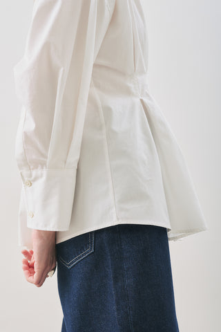 Pleated Detail Shirt Ecru