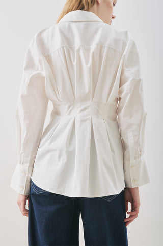 Pleated Detail Shirt Ecru
