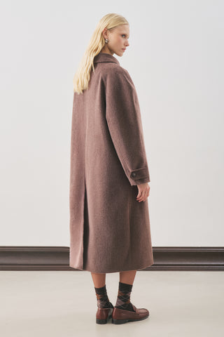 Premium Wool Long Coat Brown