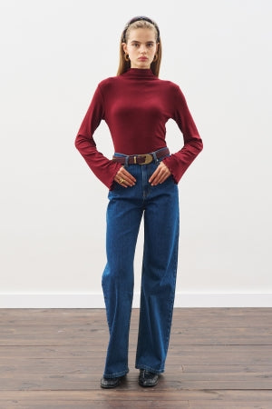 Soft Wide Leg Jeans Dark Blue