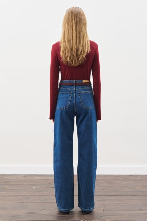 Soft Wide Leg Jeans Dark Blue