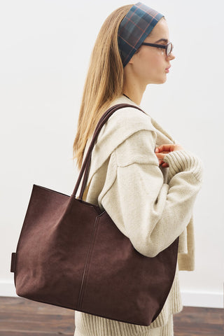 Suede Momo Bag Dark Brown