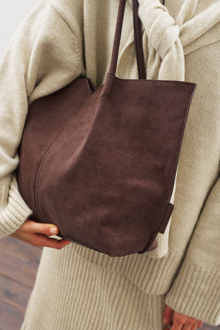 Suede Momo Bag Dark Brown