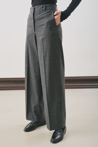 Classic Checked Trousers Grey Plaid