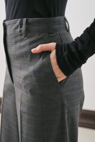 Classic Checked Trousers Grey Plaid