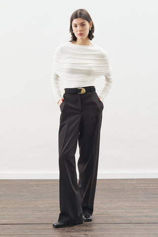 Long Straight Trousers Black