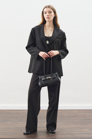Long Straight Trousers Black