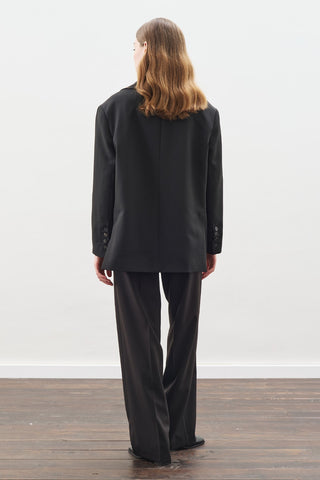 Long Straight Trousers Black