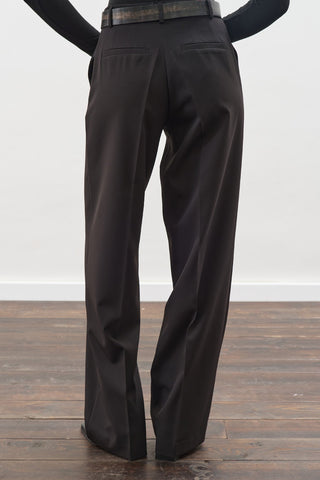 Long Straight Trousers Black