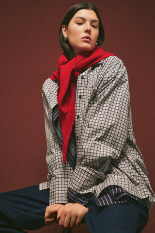Triangle Knit Scarf Red