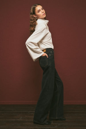 Soft Wide Leg Jeans Black