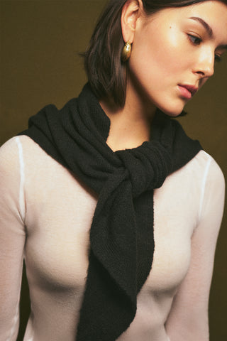 Triangle Knit Scarf Black