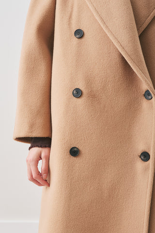 Double-Breasted Wool Coat Light Brown