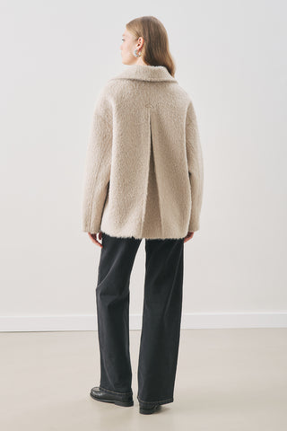 Bouclé Double-Breasted Coat Mink