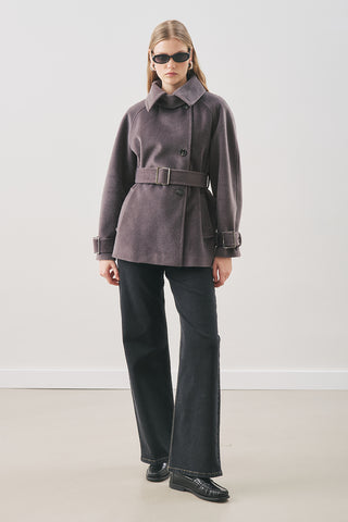 Premium Oversized Wool Coat Anthracite