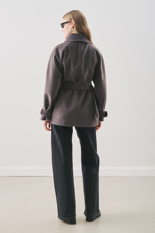 Premium Oversized Wool Coat Anthracite