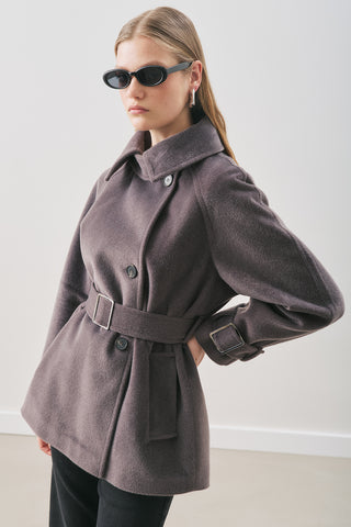 Premium Oversized Wool Coat Anthracite