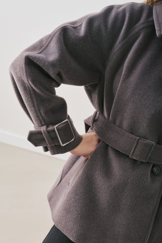 Premium Oversized Wool Coat Anthracite