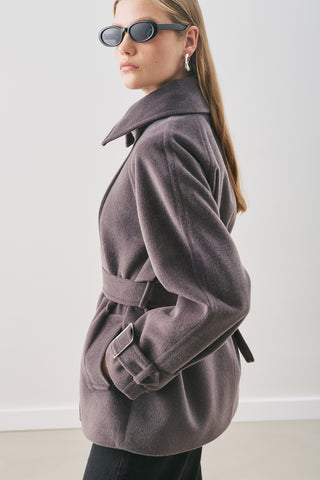 Premium Oversized Wool Coat Anthracite