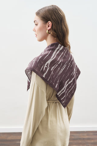 Patterned Mid Size Satin Scarf Vie