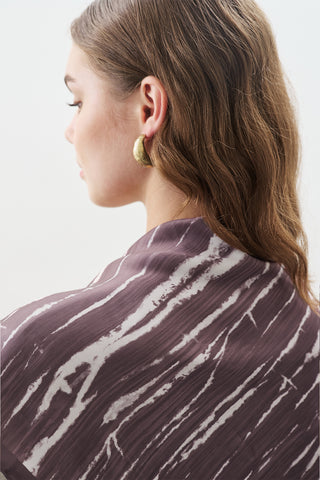 Patterned Mid Size Satin Scarf Vie