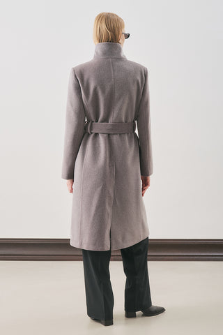 Premium Wool Trench-Style Coat Soft Grey