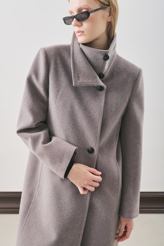Premium Wool Trench-Style Coat Soft Grey