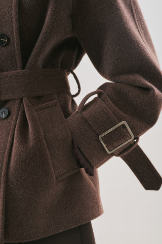 Premium Oversized Wool Coat Brown