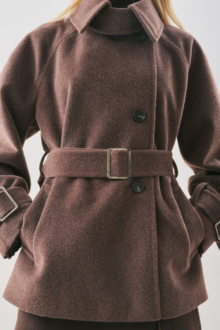 Premium Oversized Wool Coat Brown