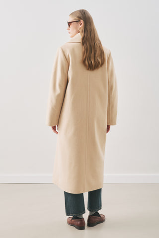 Double-Breasted Wool Coat Beige