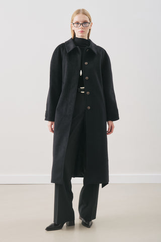 Premium Wool Long Coat Black