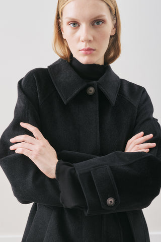 Premium Wool Long Coat Black