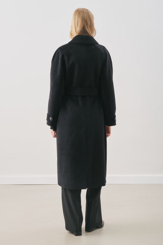 Premium Wool Long Coat Black