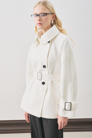 Premium Oversized Wool Coat Ecru