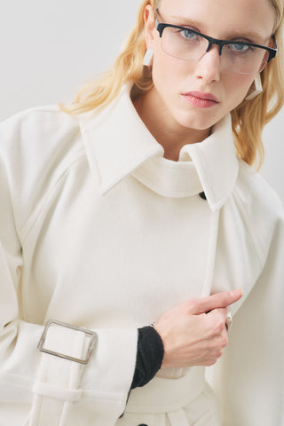 Premium Oversized Wool Coat Ecru