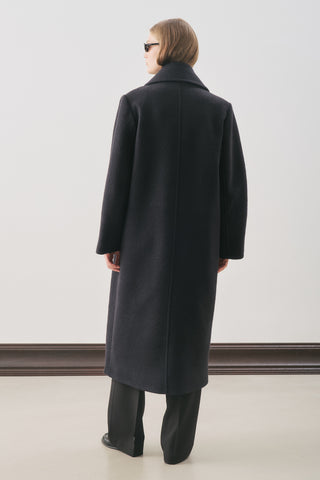 Double-Breasted Wool Coat Black