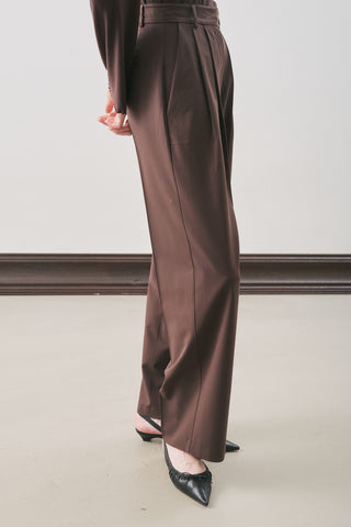 Classic Pleated Trousers Brown